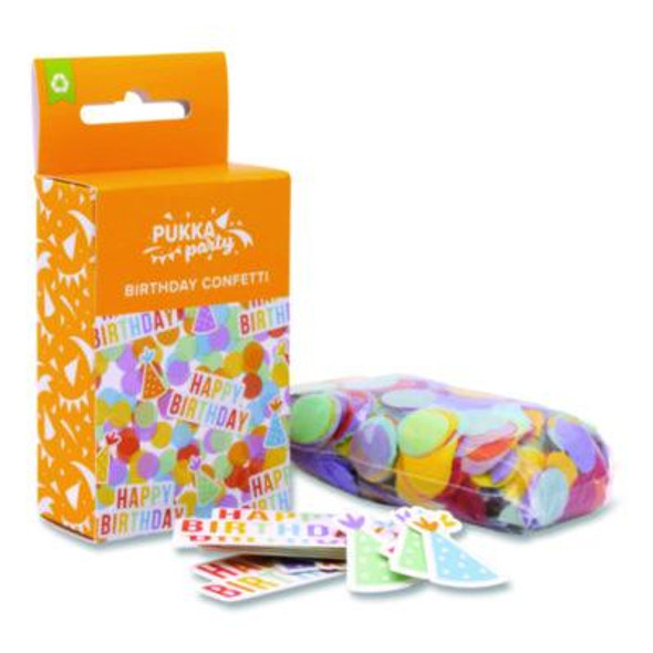 Bright Birthday Confetti, Circles, Happy Birthday, Hats Shaped, 1 x 2, Assorted Colors, 3/Pack, 2 Packs/Box