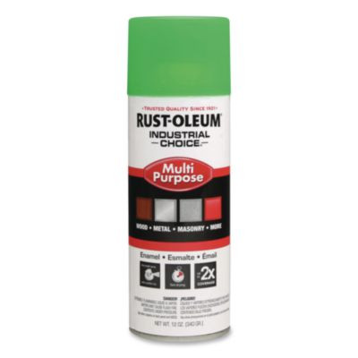 Industrial Choice 1600 System Multi-Purpose Enamel Spray Paint, Flat Green, 12 Oz Aerosol Can, 6/Carton