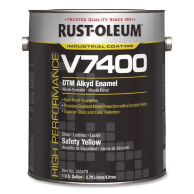 High Performance V7400 System 340 Low Voc Dtm Alkyd Enamel Paint, Gloss Safety Yellow, 1 Gal Bucket/Pail, 2/Carton