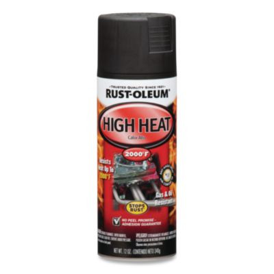 Automotive High Heat Enamel Spray Paint, Flat Black, 12 Oz Aerosol Can, 6/Carton