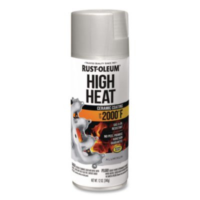 Automotive High Heat Enamel Spray Paint, Flat Aluminum, 12 Oz Aerosol Can, 6/Carton