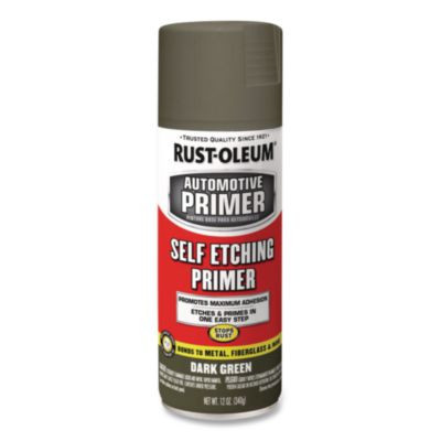 Self Etching Primer, Flat Dark Green, 12 Oz Aerosol Can, 6/Carton