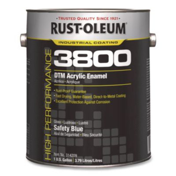 High Performance 3800 System Dtm Acrylic Enamel Paint, Gloss Safety Blue, 1 Gal Bucket/Pail, 2/Carton