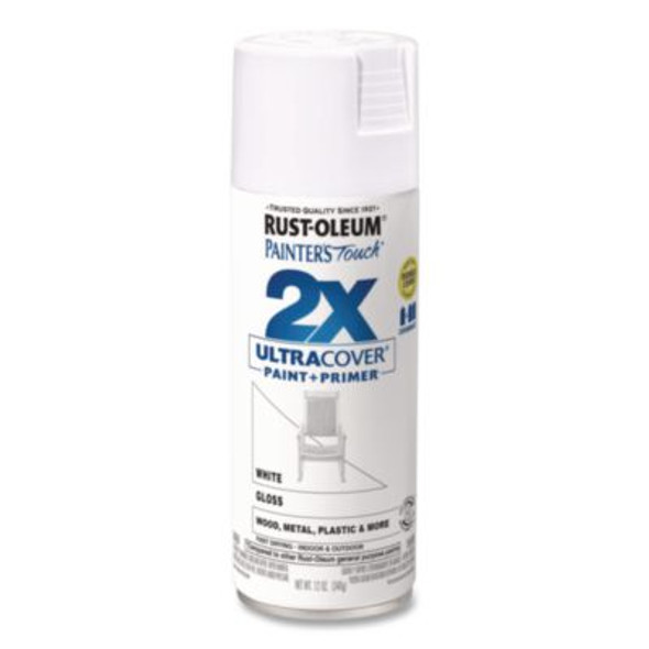 Painter's Touch 2X Ultra Cover Spray Paint, Gloss Yellow, 12 Oz Aerosol Can, 6/Carton