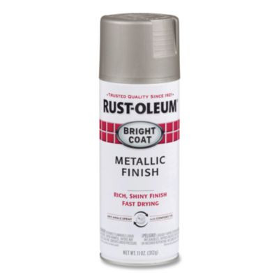 Stops Rust Bright Coat Spray Paint, Metallic Aluminum, 11 Oz Aerosol Can, 6/Carton