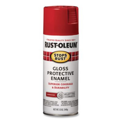 Stops Rust Spray Paint, Gloss Sunrise Red, 12 Oz Aerosol Can, 6/Carton