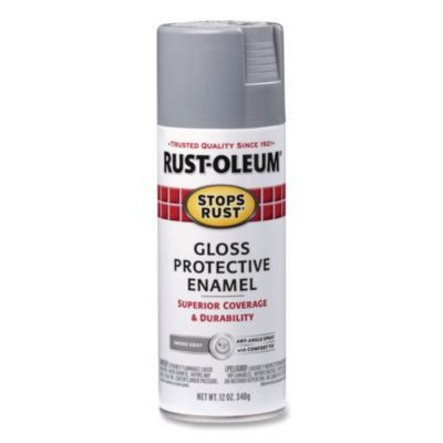 Stops Rust Spray Paint, Gloss Smoke Gray, 12 Oz Aerosol Can, 6/Carton
