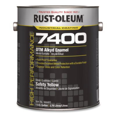 High Performance 7400 System 450 Voc Dtm Alkyd Enamel Paint, Gloss Safety Yellow, 1 Gal. Bucket/Pail, 2/Carton