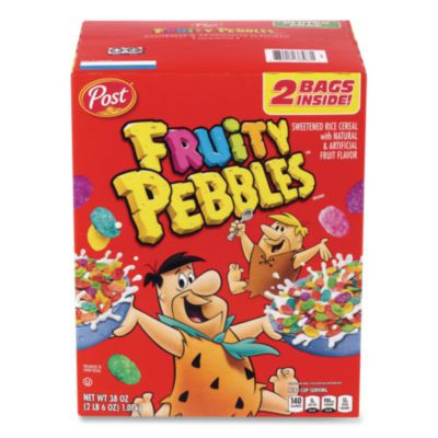 Fruity Pebbles Crispy Rice Cereal, 2 Bags/Box, 38 Oz Box