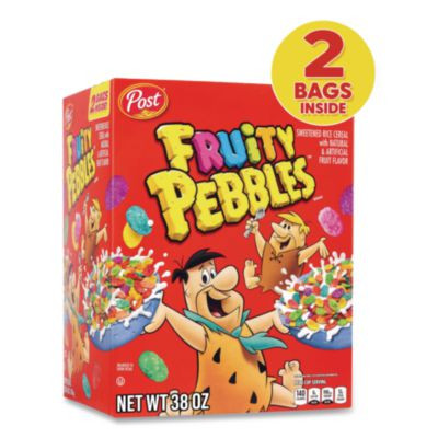 Fruity Pebbles Crispy Rice Cereal, 2 Bags/Box, 38 Oz Box