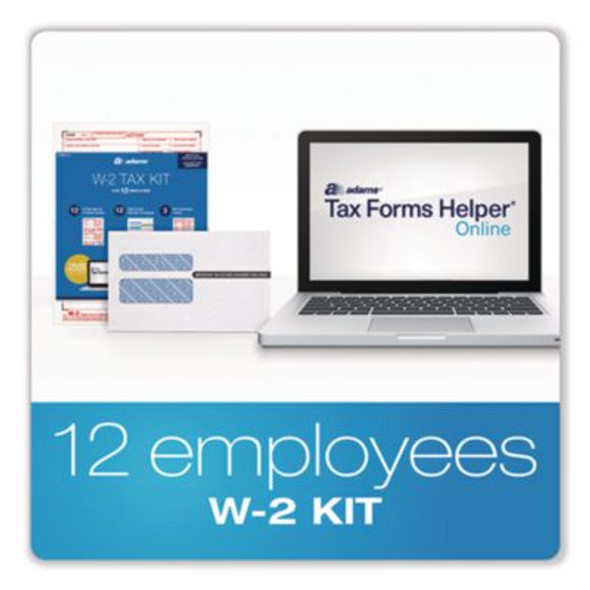 2022 W-2 Tax Form Kit, 8.5 x 5.5, 2 Forms/Sheet, 12 Forms Total