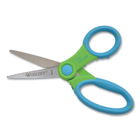 Ultra Soft Handle Scissors With Antimicrobial Protection, Point Tip, 5" Long, 2" Cut Length, Randomly Assorted Handle Color