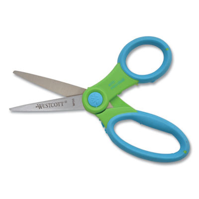 Ultra Soft Handle Scissors With Antimicrobial Protection, Point Tip, 5" Long, 2" Cut Length, Randomly Assorted Handle Color