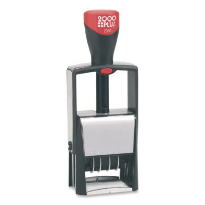 4-In-1 Message Date Stamp, 5 Years, Entered/Faxed/Paid/Received, 1.75 x 1.12, Red/Blue Ink