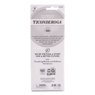 Ticonderoga My First Wooden Pencil, Hb (#2), Black Lead, Yellow Barrel, 4/Pack