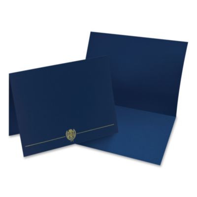 Classic Crest Certificate Covers, 9.38 x 12, Navy, 4/Pack