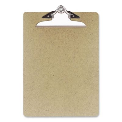 Recycled Hardboard Clipboard, 1" Clip Capacity, Holds 8.5 x 11 Sheets, Brown