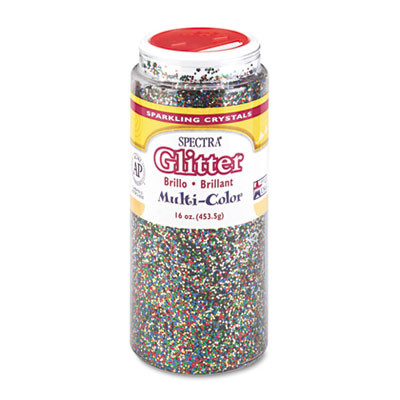 Spectra Glitter, 0.04 Hexagon Crystals, Multicolor, 16 Oz Shaker-Top Jar