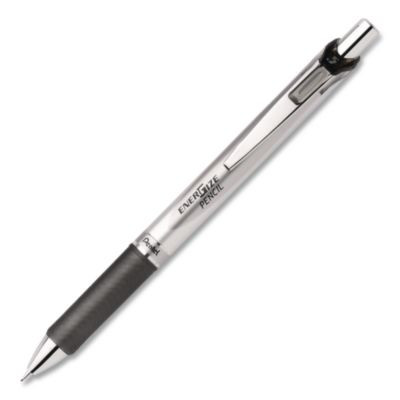 Energize Mechanical Pencil, 0.5 Mm, Hb (#2), Black Lead, Silver/Black Barrel