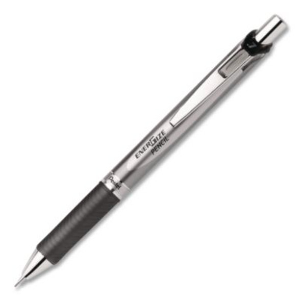 Energize Mechanical Pencil, 0.7 Mm Hb (#2), Black Lead, Silver/Black Barrel