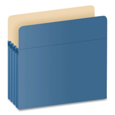 Colored File Pockets, 3.5" Expansion, Letter Size, Blue
