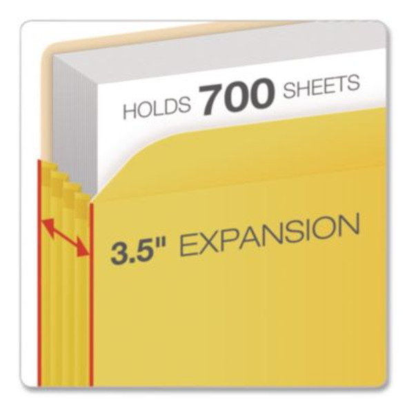 Colored File Pockets, 3.5" Expansion, Letter Size, Yellow