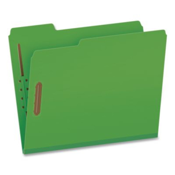 Top Tab Fastener Folder, 1/3-Cut Tab: Assorted, Expands 2", 2 Fasteners, Letter Size, Green, 25/Box