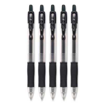 G2 Premium Gel Pen, Retractable, Extra-Fine 0.5 Mm, Black Ink, Clear/Black Barrel, 5/Pack