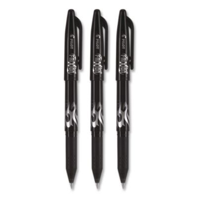 Frixion Ball Erasable Gel Pen, Stick, Fine 0.7 Mm, Black Ink, Black Barrel, 3/Pack