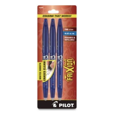 Frixion Ball Erasable Gel Pen, Stick, Fine 0.7 Mm, Blue Ink, Blue Barrel, 3/Pack