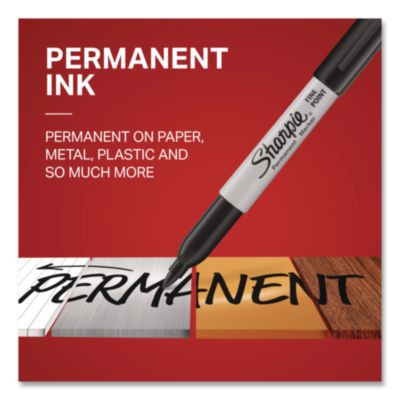 Fine Tip Permanent Markers, Fine Tip, Assorted Colors, 3/Pack