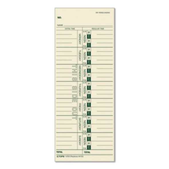 Time Clock Cards, Replacement For 10-800292/K14-15/M-33, One Side, 3.5 x 9, 100/Pack