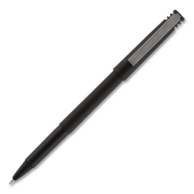 Rollerball Pen, Stick, Micro 0.5 Mm, Black Ink, Black Barrel