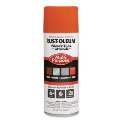 Industrial Choice 1600 System Multi-Purpose Enamel Spray Paint, Gloss Orange, 12 Oz Aerosol Can, 6/Carton