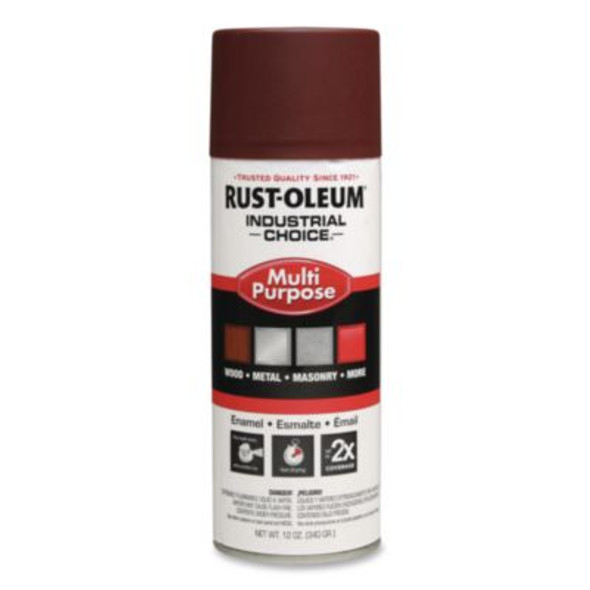 Industrial Choice 1600 System Multi-Purpose Enamel Spray Paint, Flat Red, 12 Oz Aerosol Can, 6/Carton