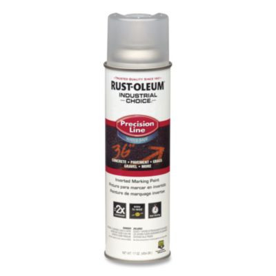 Industrial Choice M1800 System Water-Based Precision Line Marking Paint, Gloss Clear, 17 Oz Aerosol Can, 12/Carton
