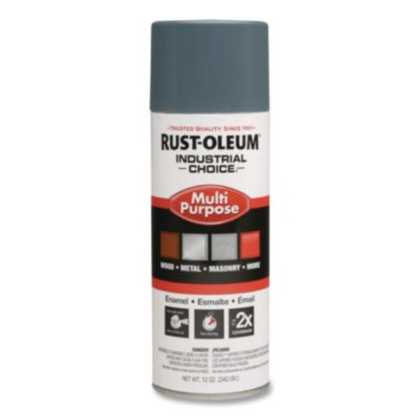 Industrial Choice 1600 System Multi-Purpose Enamel Spray Paint, Gloss Machinery Gray, 12 Oz Aerosol Can, 6/Carton