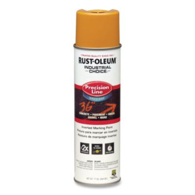 Industrial Choice M1800 System Water-Based Precision Line Marking Paint, Gloss Yellow, 17 Oz Aerosol Can, 12/Carton