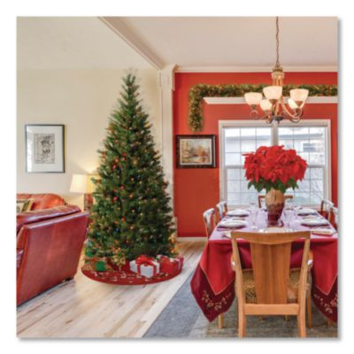 Pre-Lit Aspen Spruce Slim Tree, 48" x 48" x 90", Green Tree, Green Tree Stand