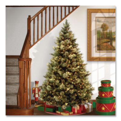 Pre-Lit Carolina Pine Tree, 55" x 55" x 78", Green Tree, Green Tree Stand