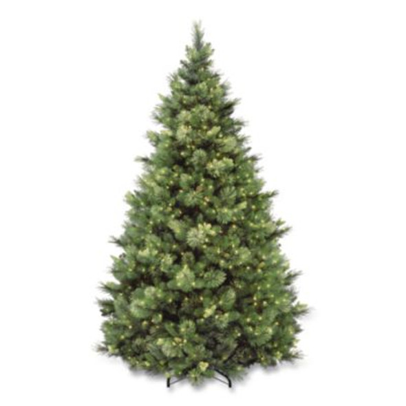 Pre-Lit Carolina Pine Tree, 58" x 58" x 84", Green Tree, Green Tree Stand