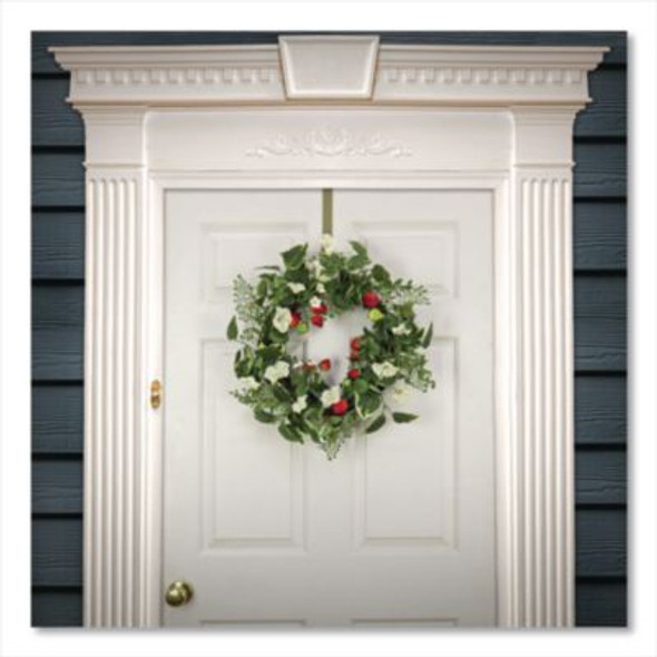 Petunia And Strawberry Wreath,  22" Diameter x 5"h, White