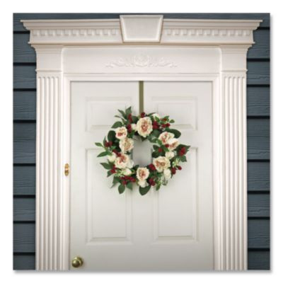 Peony And Raspberry Wreath, 22" Diameter x 5"h, Beige