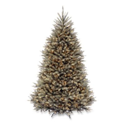 Pre-Lit Dunhill Fir Blue Spruce Tree, 59" x 59" x 90", Blue Tree, Green Tree Stand