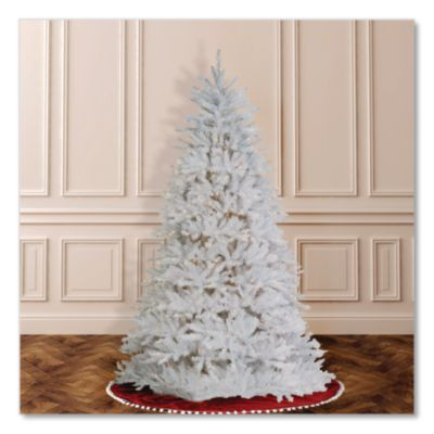 Pre-Lit Dunhill Fir White Tree, 55" x 53" x 78", White Tree, White Tree Stand