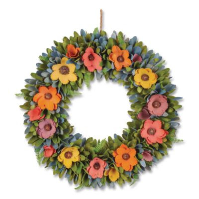 Spring Wreath, 18.1" x 18.1" x 3.9", Assorted Colors