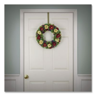 Red And Cream Floral Wreath, 18" x 18" x 3.93", Red