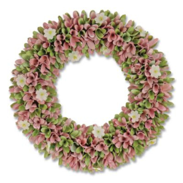 Spring Pink Floral Wreath, 18" x 18" x 3.93", Pink