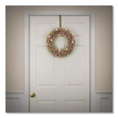 Spring Pink Floral Wreath, 18" x 18" x 3.93", Pink