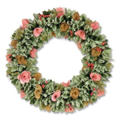 Spring Pastel Floral Wreath, 18" x 18" x 3.93", Assorted Colors